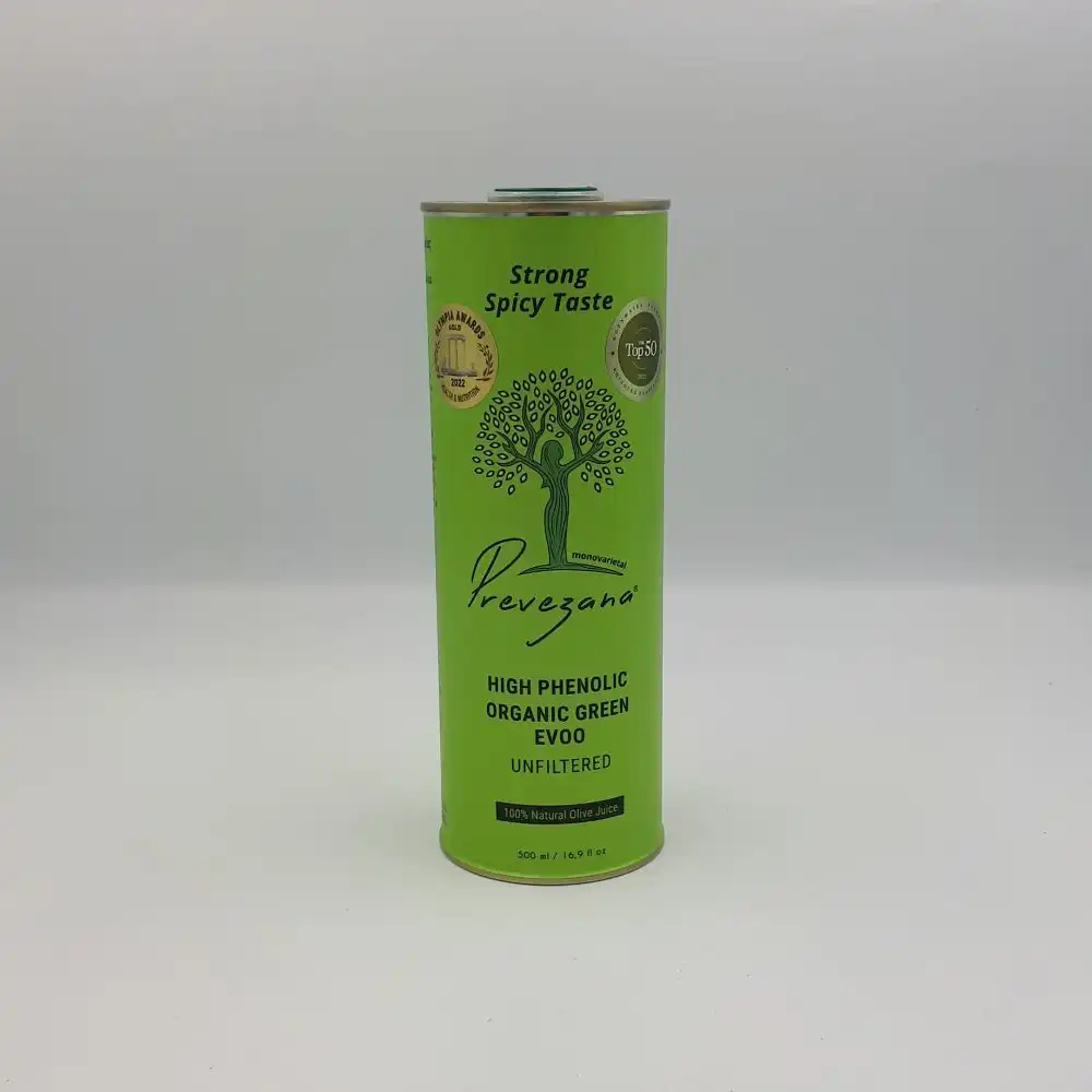 PREVEZANA, ORGANIC GREEN EXTRA VIRGIN OLIVE OIL, Monovarietal, (0.5Lt)